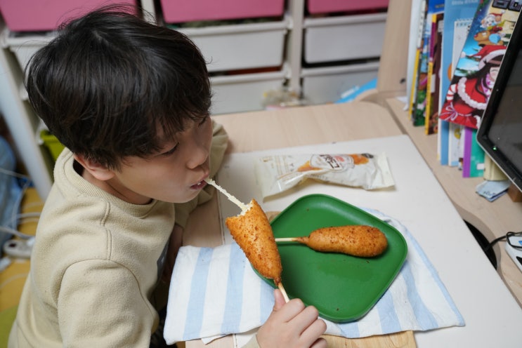  올반 찰핫도그 슈퍼맨이돌아왔다 샘해밍턴 치즈핫도그 ~!