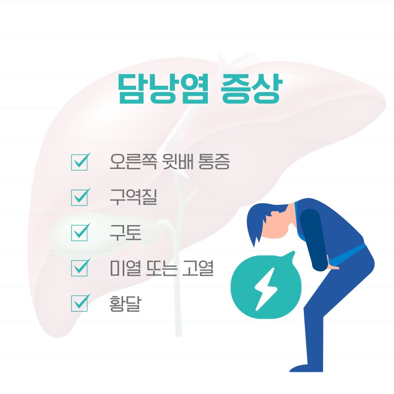 급성담낭염의 5가지 증상은 무엇인가요?  원인 치료 및 만성 또는 급성 수술 여부