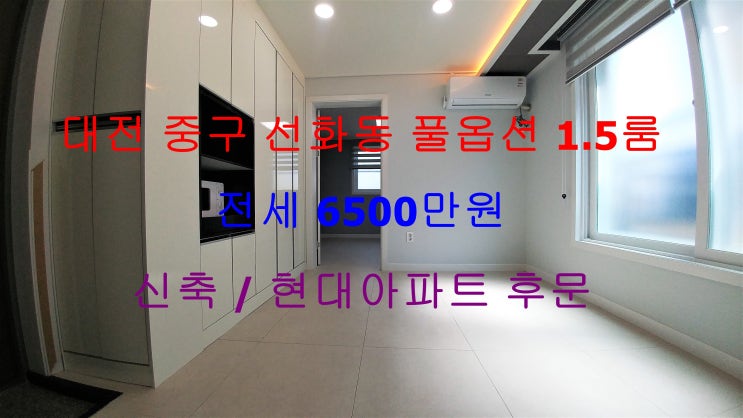  (대전 중구 선화동) 현대아파트 후문에 있는 하나남은 신축 풀옵션 전세! 1.5룸이에요 ~ ^^