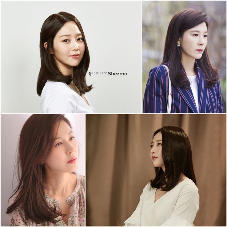  바람이분다 김하늘 머리 / 중간머리C컬펌 헤어스타일 / 머리숱없는여자헤어 / 출산후탈모 - 살롱드쉬즈모