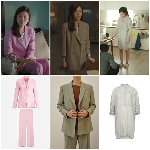 바람이 분다 김하늘 패션, 옷 모음 핑크 셋업, 자켓, 팬츠, 원피스