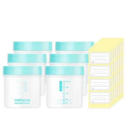  메똔느 이유식용기 200ml 6p + 라벨스티커 64p (6% 할인) 11,120원