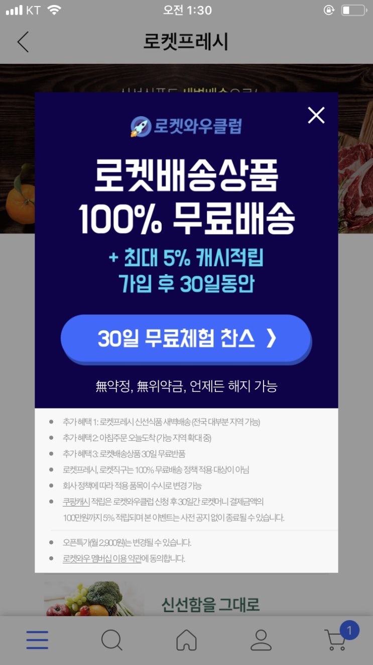  쿠팡로켓와우 새벽배송과 로켓와우월회비