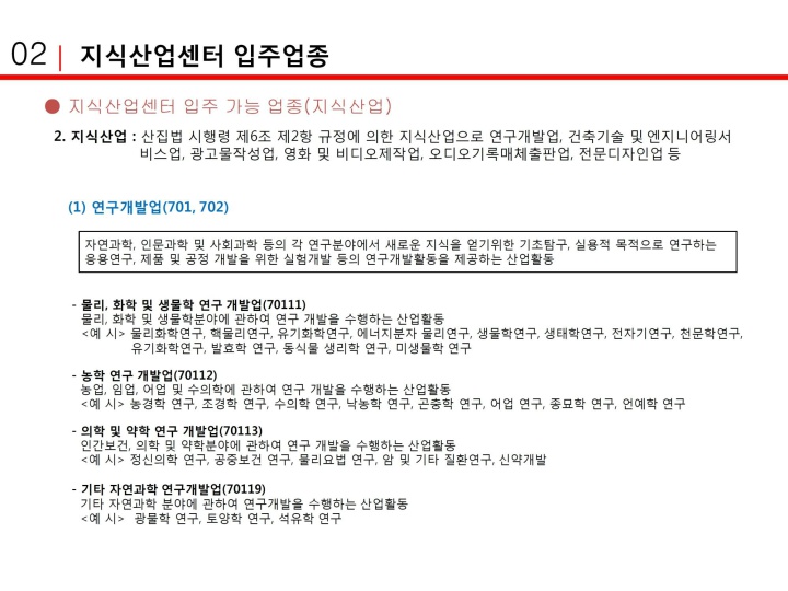  지식산업센터 입주조건