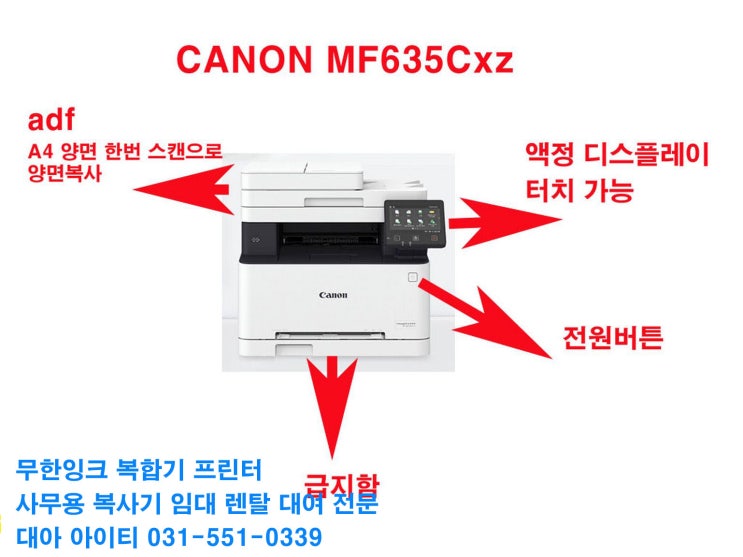 경기 구리복합기렌탈, 캐논 컬러레이저복합기 CANON MF635Cxz 정보를 한눈에!