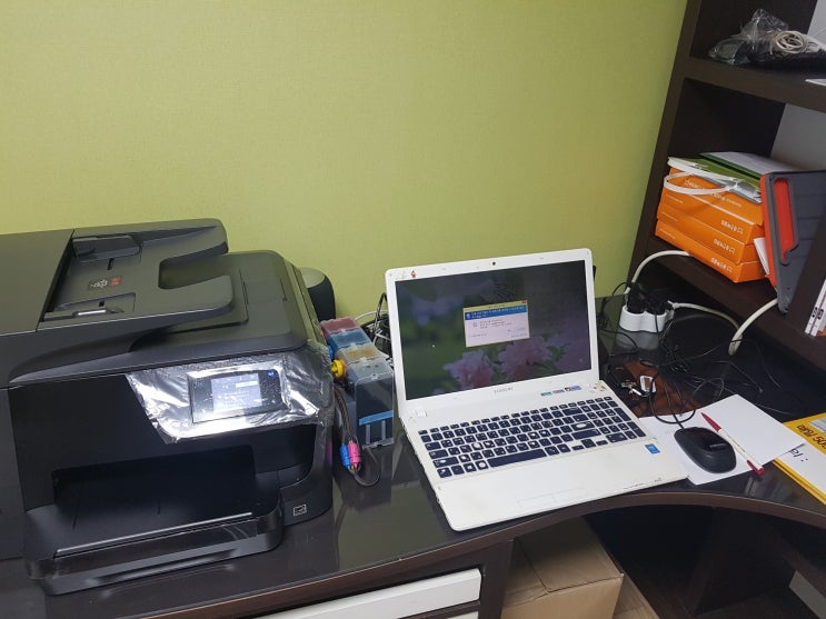  이화 공부방에 HP8710복합기 설치합니다.-울산 북구 이화  경주 모화 공부방 프린터기 추천해 드립니다.