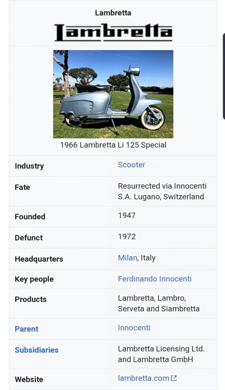  LAMBRETTA 의 history