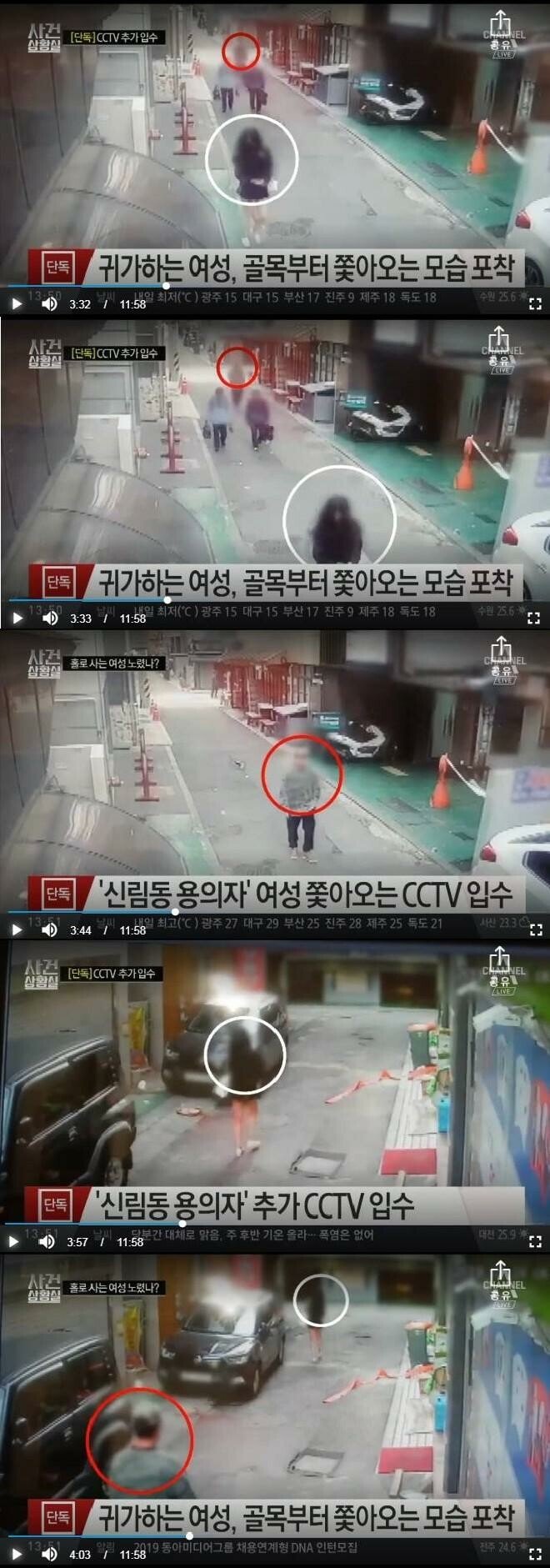 신림동 사건 새로운 CCTV영상 공개
