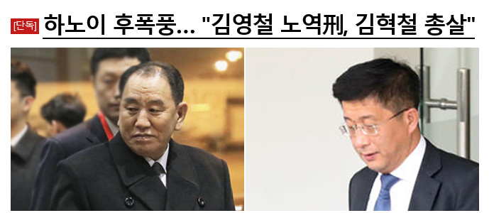  "김영철은 노역刑, 김혁철은 총살"