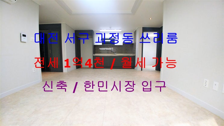  (대전 서구 괴정동) 한민시장인근에 있는 저렴한 신축 쓰리룸이에요~! 용문역 도보 10분거리!!