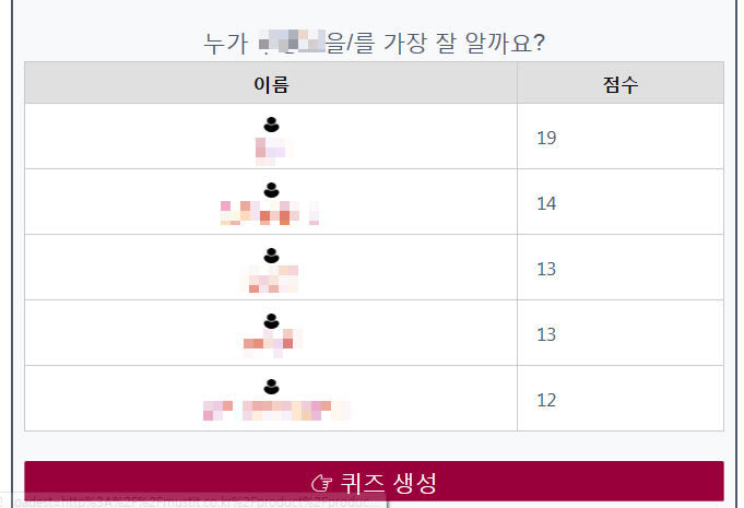  2019 우정테스트 친구와의 우정 알아보기