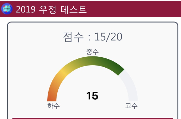  2019 우정테스트 진짜 반전 많네욬ㅋㅋ