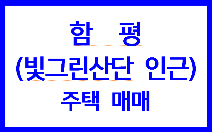  함평 빛그린산단(10분거리)주택 매매