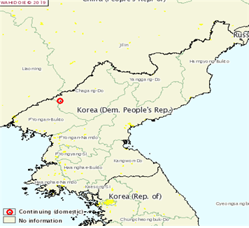북한, 아프리카돼지열병 최초 발생 - ‘19.5.30, OIE 공식보고 -