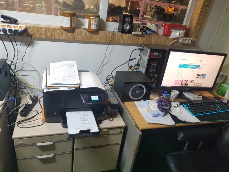  복합기판매 임대 수리 무한잉크 전문 - 울산 북구 폐기물 처리장 사무실에 HP8710프린터기 설치
