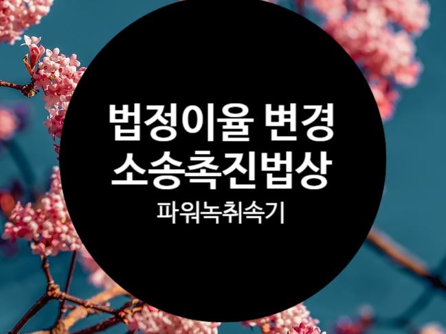  소송촉진법상 법정이율 변경이 되었습니다 [소장작성시 주의]