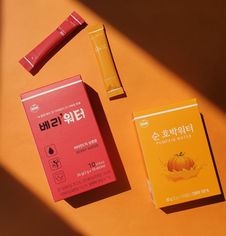  다신샵_고소한 순호박워터_상큼한 베리워터