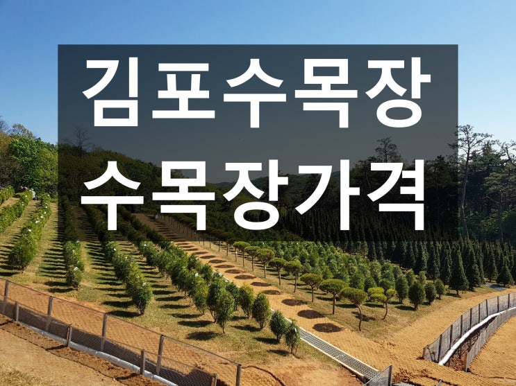  김포수목장 가격이 무척 저렴합니다~