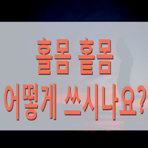  홀몸 홑몸 어떻게 쓰시나요?