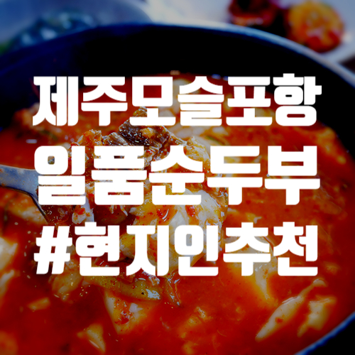  제주 모슬포항 일품순두부 현지인 추천 맛집