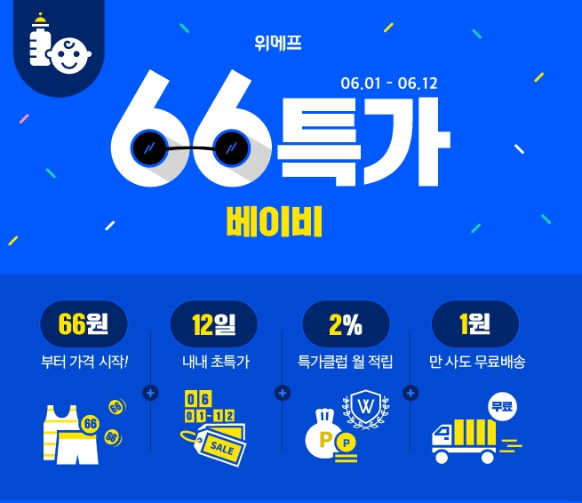  위메프 66특가로 키워봐! 놓치면 후회 '베이비 top8' 품목과 유의사항?