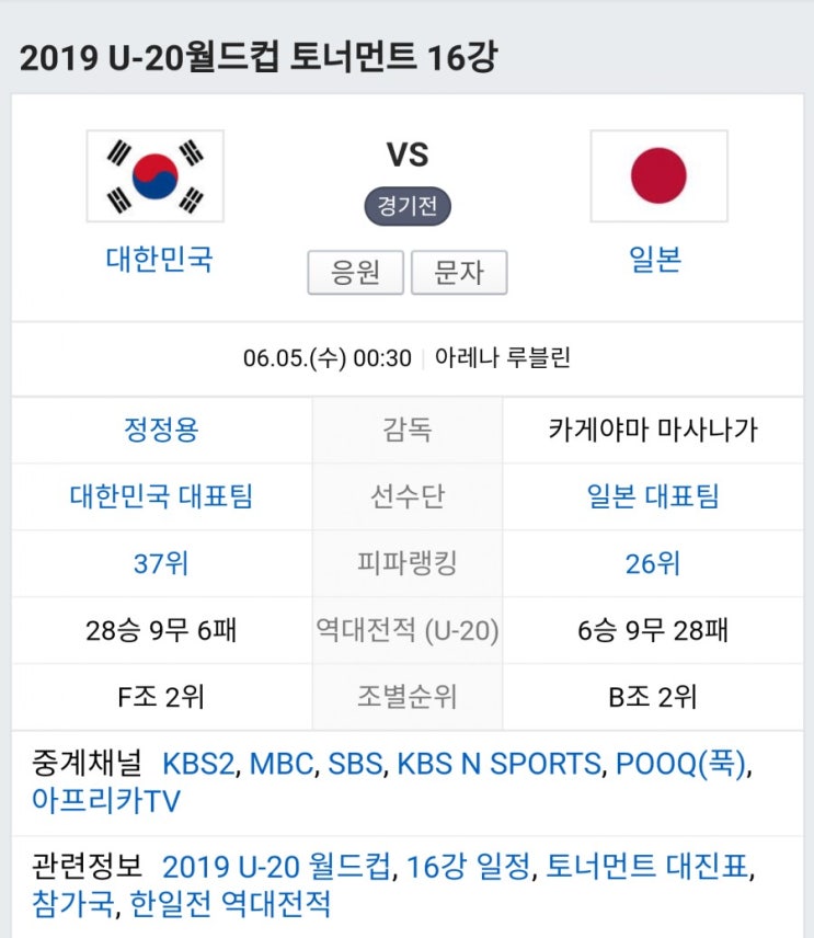 U20 월드컵 한일전 U20 월드컵 한일전