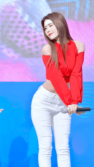  다이아 기희현 이마 밴드하고 아찔 허리 골반 라인 노출 움짤