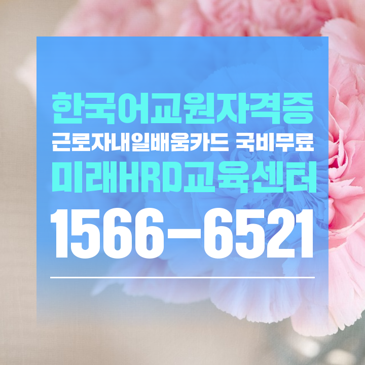  한국어교원자격증국비지원 준비무료