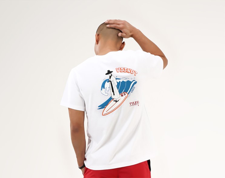 바이넛 반팔 티셔츠 [서핑하는 양반] 남자흰티/ 남자여름코디