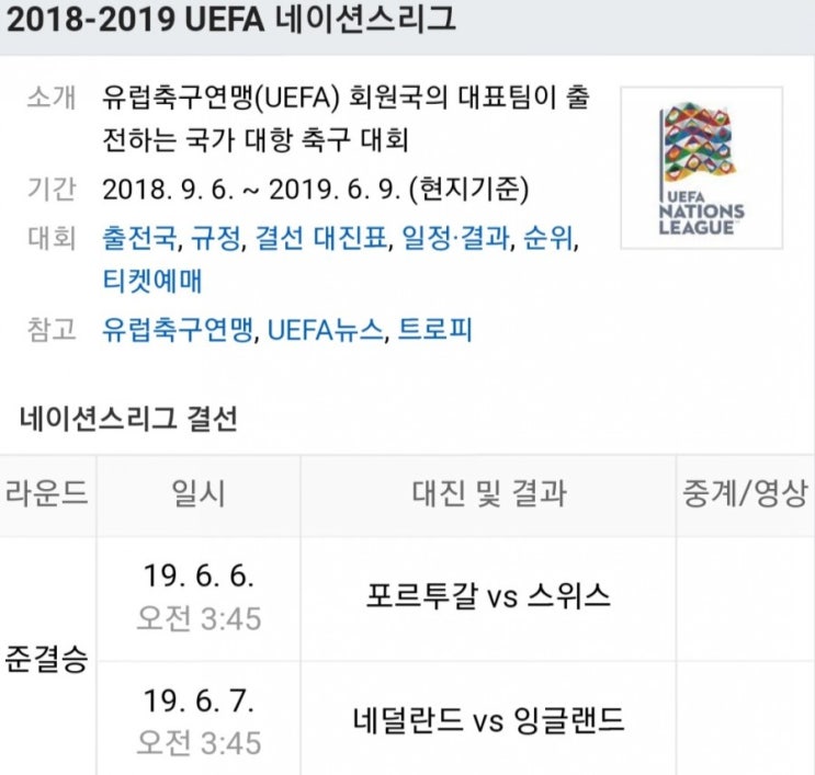 2018-2019 UEFA 네이션스리그 준결승 (포르투갈 vs 스위스)