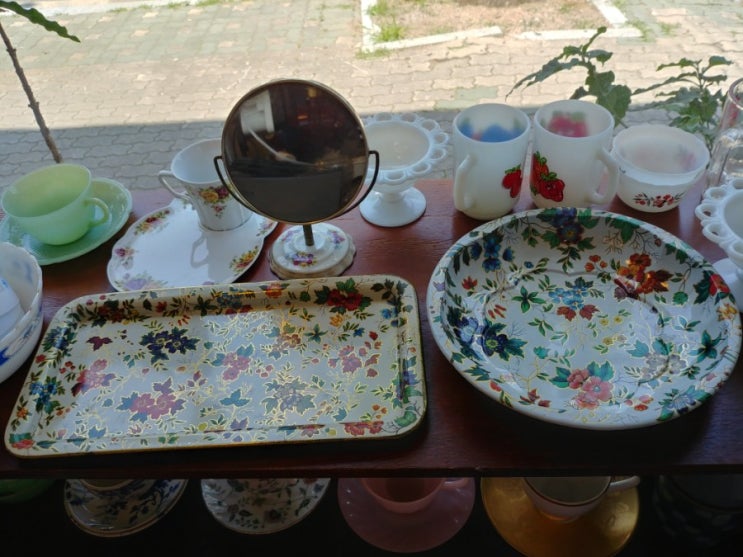  영국 빈티지 틴 트레이 , 쟁반