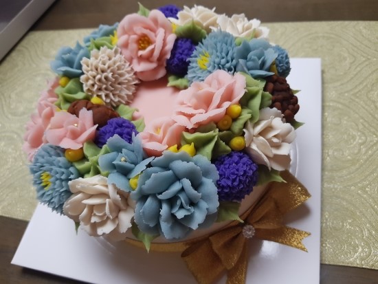  상동역케이크, 효린네떡집의 남편 생일 앙금플라워 떡 케이크, 너무 예쁘다!