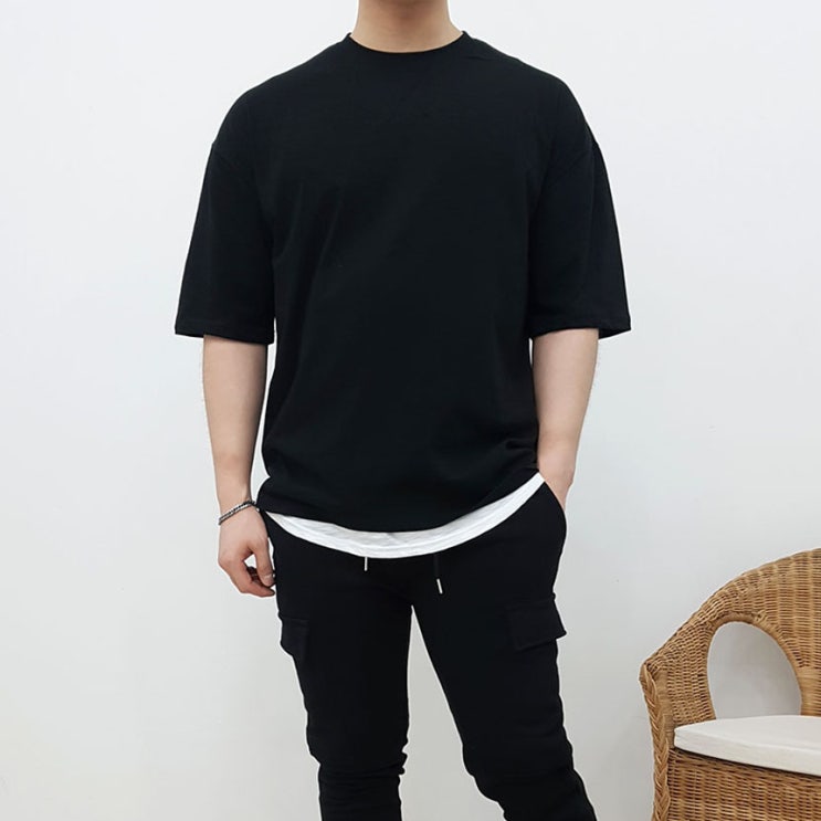  어깨넓어보이는옷, 5부반팔티