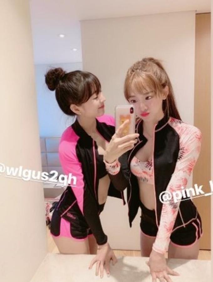  안지현 김한나 치어리더 두여신 휴양지 인스타 비키니 움짤