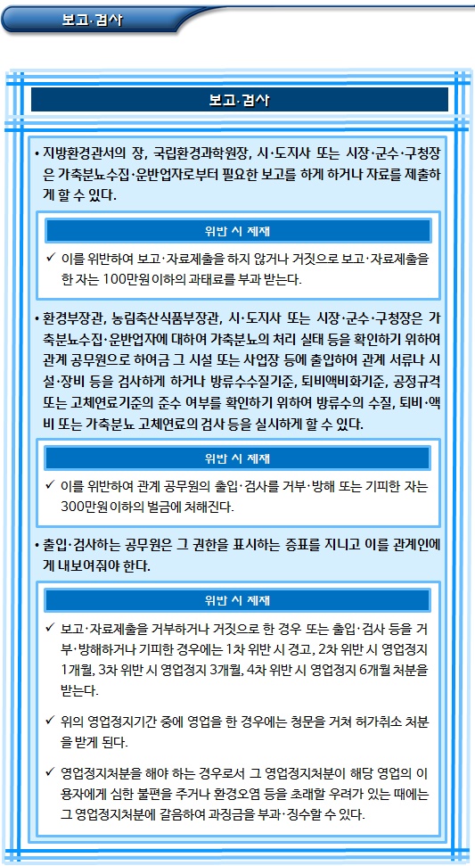 가축분뇨수집운반업의 교육 및 의무