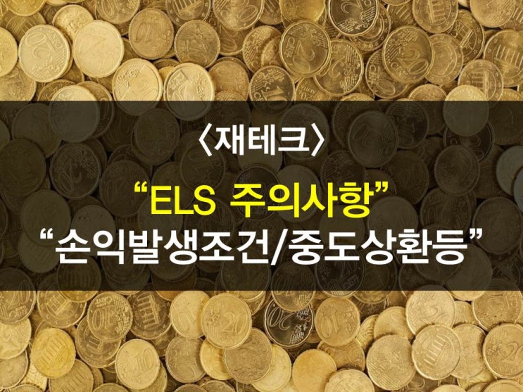  ELS 주의사항(원금손실위험, 손익발생조건, 중도상환시상황)