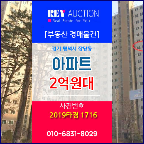 경기 평택시 장당동 아파트 2억원대 경매물건! 2019타경 1716  아파트 경매