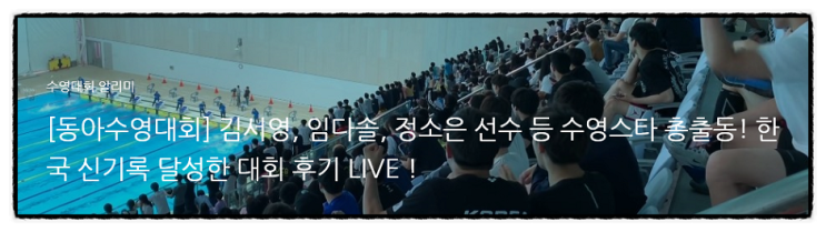  [동아수영대회] 김서영, 임다솔, 정소은 선수 등 수영스타 총출동!   한국 신기록 달성한 대회 후기 LIVE !