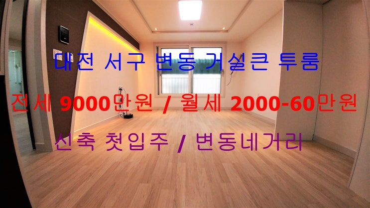  (대전 서구 변동) 변동네거리에 있는 신축 첫입주 ^^ 저렴한 투룸이에요 ~!