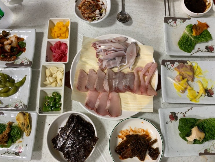  비오는날 여수 너무 맛있었던 좋은마차 삼치 선어회 맛집