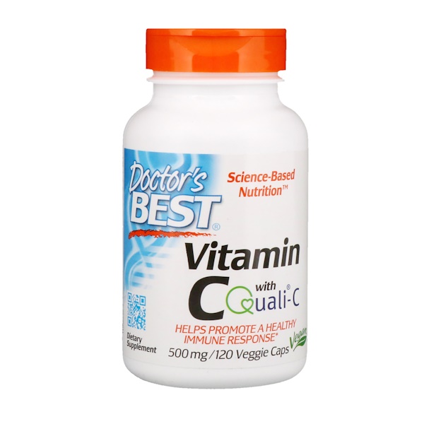  아이허브비타민C Doctor's Best, 퀄리-C 비타민, 500 mg, 120 식물성 캡슐 구매자 후기 모음