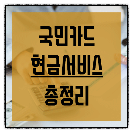  국민카드 현금서비스 결제일 이자 총정