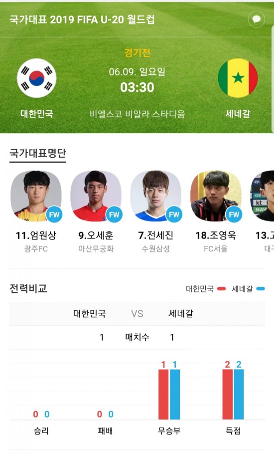  한국 세네갈 8강전 아자!