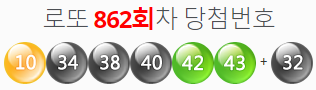  로또862회당첨번호 및 분석