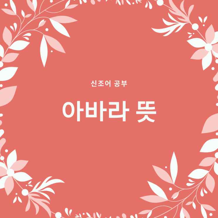  아바라 뜻 ㅋㅋㅋ