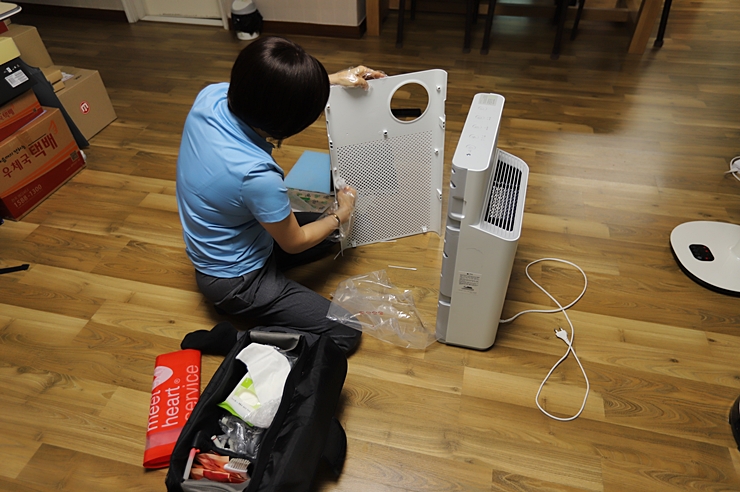  공기청정기 필터교체 웅진코웨이 AP-1018F 하트서비스