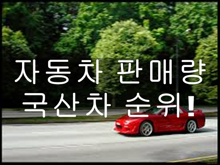  자동차 판매량 국산차 순위는!