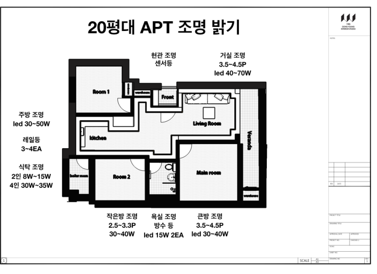  집 평수에 맞는 조명 밝기 추천_“동영 85 인테리어”