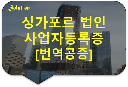 싱가포르 법인 사업자등록증 번역공증 [광진번역공증] [아차산로/잠실번역공증/성동/동작/중랑/구리/노원/남양주/동대문번역공증]