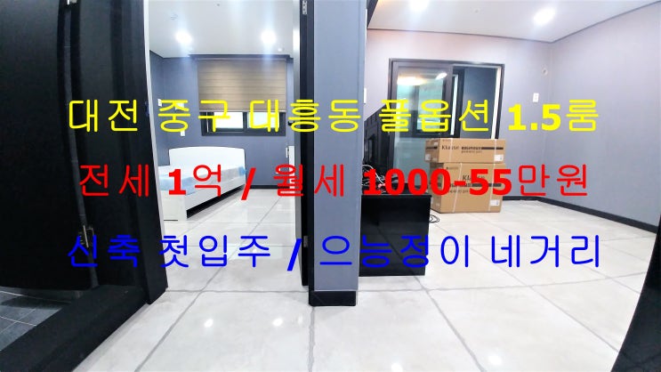  (대전 중구 대흥동) 으능정이네거리에 있는 유일한 신축 첫입주 ^^ 풀옵션 1.5룸이에요 ~!